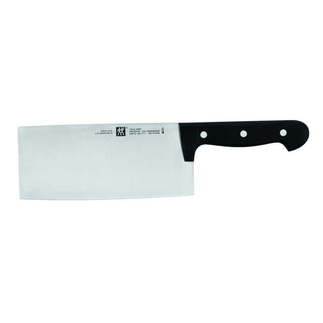 ZWILLING TWIN Chef 2 Couteau de Chef Chinois de 7 Pouces avec une Grande Lame Rectangulaire et un Bord de Coupe horizontal, Idéal pour Trancher des Légumes, des Oignons et de la Viande. Doté d'Un Manche Ergonomique Traditionnel à Trois Rivets en Synthétique avec Soie Exposée pour le Confort et la Stabilité. Fabriqué en Acier de Haute Qualité avec une Lame Durcie au FRIODUR pour la Durabilité et la Résistance à la corrosion. Lame Aiguisée avec Précision Assure une Tranchant et un angle de Coupe Idéal. Couteau de Cuisine Polyvalent Conçu pour un Usage Professionnel et Domestique.