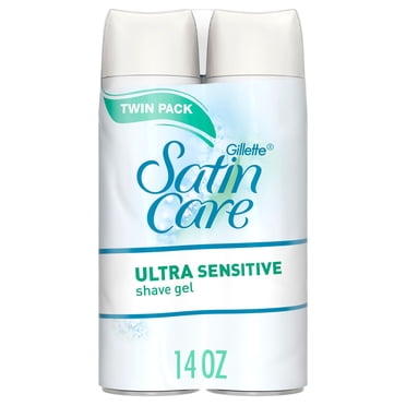 Gel à raser Gillette Venus Satin Care Peau ultra sensible, crème à raser pour femmes, non parfumé, paquet double