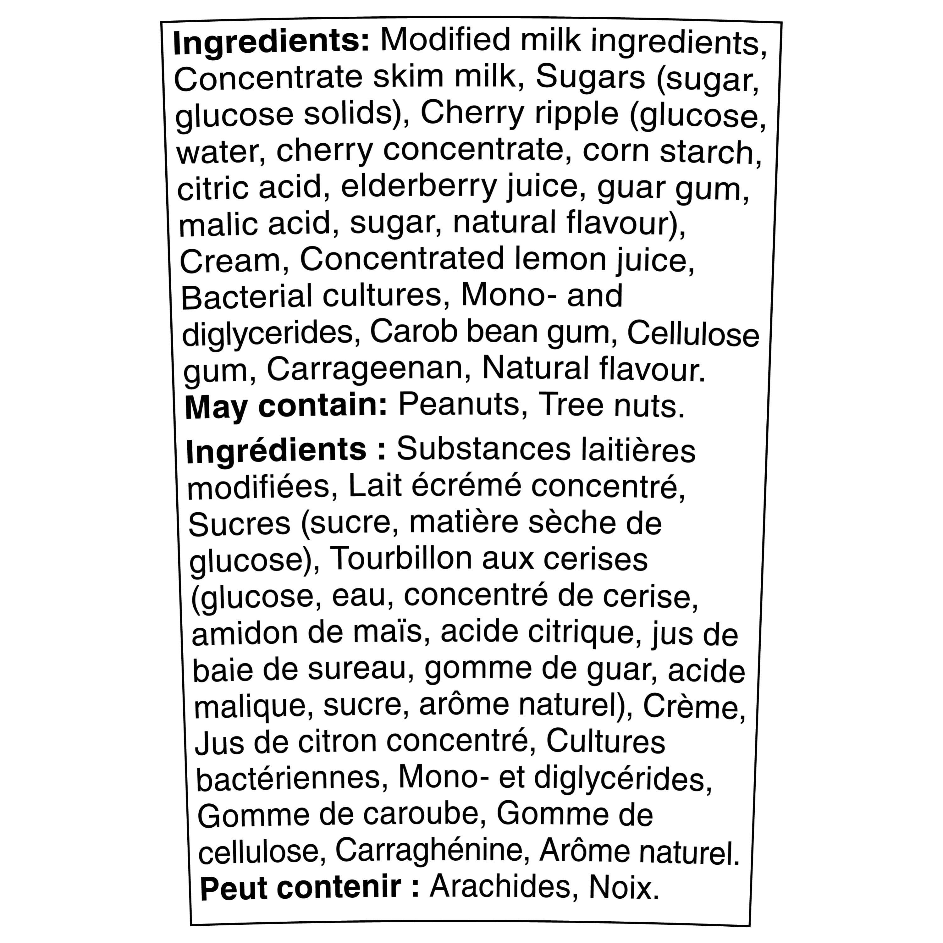 IOGO Cherry Swirl Frozen Yogurt, Vanilla With Fruit Ripple, Real Dairy, 946 ml