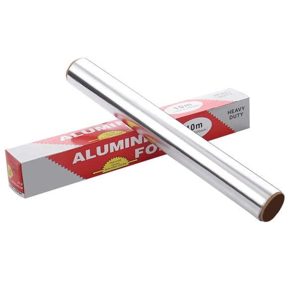 ABPWLY Thickened Aluminum Foil Roll for Baking and Grilling, 10 Meter Disposable Silver Tin Foil Paper, Non-Stick Kitchen Cooking Wrap, 32 Feet Length