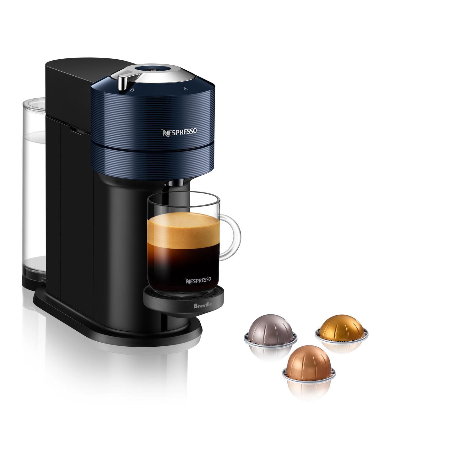 Refurbished Breville BNV520NAV1BUC1 Nespresso Vertuo Next Coffee & Espresso Machine, Dark Navy