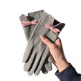 thumbnail image 2 of Ladies' De Rong Warm Gloves with Bows Suitable for Cycling To Work with Extra Fleece Thickened and Windproof for Cycling, 2 of 4