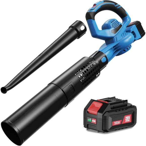 20V Cordless Leaf Blower with 4.0Ah Battery and Charger, Variable Speed, Up to 460 CFM and 190 MPH, 2-in-1 Electric Blower for Yard, Patio, Driveway and Garage