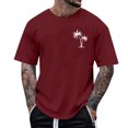thumbnail image 1 of Pisexur Shirts for Man T Hommes Mode Décontractée Imprimé Col Rond Pull T-Shirt Manches Courtes Blouse Vin, L Chemises de Golf Hommes & Chemises Hommes, 1 of 6