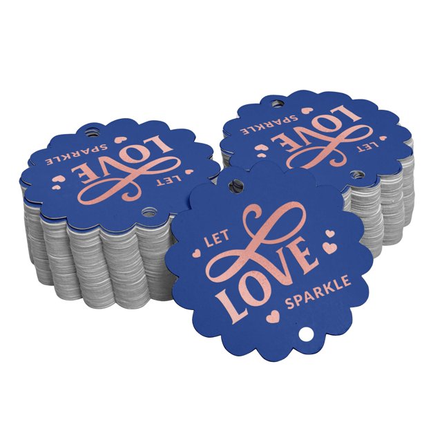Inkdotpot Let Love Sparkle Wedding Bottle Tag Real Rose Gold Foil Favor Hang Tags 50 Pack