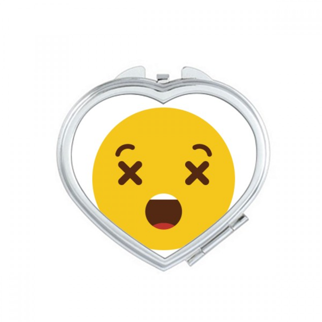 Confuse Yellow Cute Online Chat Face Mirror Travel Magnification Portable Handheld Pocket Makeup