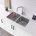 thumbnail image 2 of Azuni Dual Mount 32" Stainless Steel Double Bowl Kitchen Sink with 5 Accessories C233, 2 of 11