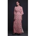 thumbnail image 3 of Bimba Robe Kimono Imprimée Feuilles de Rayonne & Clématites Manches Longues Maxi Fendue d'Été-TTTG, 3 of 6
