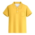 thumbnail image 1 of Luvoko Little Boys Golf Polo Shirts,Solid Color Print Performance Golf Shirts for Little Boys Performance Polo Shirt Stretch Collared(Yellow,3-4 Years), 1 of 4