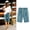 Sky Blue, variant on DDAPJ pyju Womens Plus Size Summer Shorts Cotton Linen Curling Bermuda Shorts Basic Solid Casual Elastic Waisted Knee Length Shorts with Pockets Bermudas mujer Elegantes Sky Blue XXXL