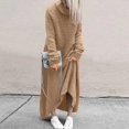 thumbnail image 1 of GZWYHT Robes pour Femmes 2025, Robes Maxi Femmes Robe Automne Hiver Uni Ample Col Roulé Peluche Manches Longues Longue Robe Robe à Manches Longues, Robes Décontractées, Robe Kaki, Robes de Vacances TG, 1 of 5