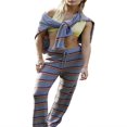 thumbnail image 2 of Ensemble Tricoté 2 Pcs pour Femmes avec Imprimé à Rayures, Chandail Ample et Pantalon, 2 of 5