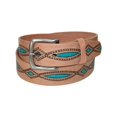 thumbnail image 1 of CTM® Ceinture en Cuir Tanné à l'Huile avec Accents Turquoise Embossés (Hommes), 1 of 3