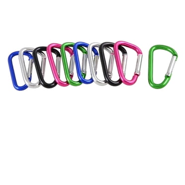 D Shaped Aluminum Alloy Fishing Traveling Carabiner Keychain 10pcs