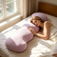 thumbnail image 4 of Long Body Pillow 100 x 48 cm, Cooling Breathable Cotton Cover, Ergonomic Bolster Cushion for Side Sleepers, Leg Support Cushion for Back and Knee Pain Relief, 4 of 6