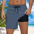 thumbnail image 2 of hotojiny 2 in 1 Workout Shorts for Men Fashion Color Block Stretch Gym Short Pants Breathable Drawstring Running Athletic Shorts, 2 of 4