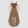 thumbnail image 4 of Robes Style Gothique pour Femmes Grande Taille Mode Robe Midi Corset Manches Longues Évasées Chiffon Fête Élégante, 4 of 5