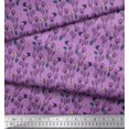 thumbnail image 3 of Soimoi Purple Polyester Crepe Fabric Insect & Floral Artistic Print Fabric by The Yard 42 Inch Wide, 3 of 3