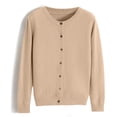thumbnail image 4 of Cardigan pour Femmes Chandail Classique Chandail pour Femmes Col Ras du Cou à Boutons Cardigan à Manches Courtes Tricoté Ouvert à l'Avant, 4 of 4