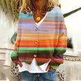 thumbnail image 2 of MeetoTime Women's 2024 Fall Knit Cardigans Open Front Long Sleeve V Neck Button Loose Cardigan Sweaters, 2 of 5