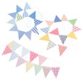 thumbnail image 3 of 3 Pcs Bannière de Drapeau en Papier Triangle Décoration de Fête Suspendue, 3 of 8