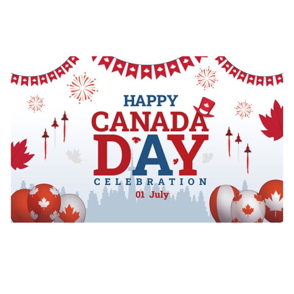 Décorations de la Fête du Canada Joyeux Anniversaire Bannière de la Fête du Canada Arrière-Plan Castor Feuille d'Érable Drapeau Canadien Arrière-Plan Décorations 1er Juillet Célébration de la Fête Nationale du Canada