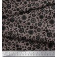 thumbnail image 2 of Soimoi Gray Poly Georgette Fabric Artistic Floral Print Sewing Fabric Yard 52 Inch Wide, 2 of 3