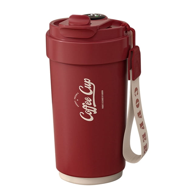 Tasse à Café Intelligente Vintage en Acier Inoxydable de Qualité Alimentaire 316 avec Doublure en Céramique, Tasse Isolée, Tasse de Sport