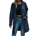 thumbnail image 1 of Soki Women Waterproof Raincoat Lightweight Active Outdoor Long Hooded Rain Jacket, 1 of 8
