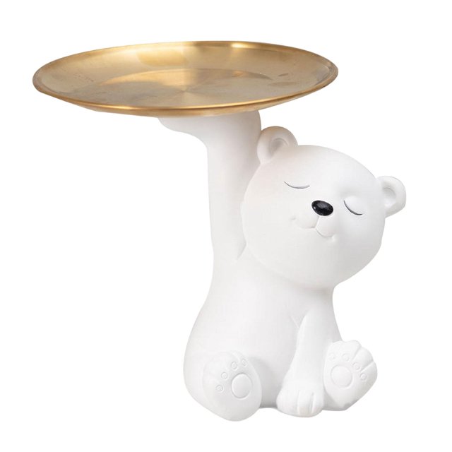 GROWTH TANK Creative Bear Statue Storage Tray Resin Figurine Sculpture Desktop Jewelry