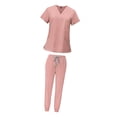 thumbnail image 2 of Female Scrub Set V Neckline Nurse Workwear for Beauty Center SPA Cosmetology XL, 2 of 8