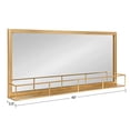 thumbnail image 3 of Kate and Laurel Jackson Modern Glam Metal Frame Mirror and Shelf, Gold 18x40, 3 of 5