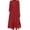Red, variant on Womens Cotton Linen Maxi Dresses, Button Tunic Dress Crewneck Neck Long Sleeve Pleated a Line Flowy Long Dresses Summer Dresses for Teens White XXL