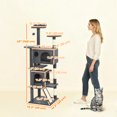 thumbnail image 3 of PawHut 54" Cat Tree Tower with Scratching Posts, Cat Condos, Dark Grey, 3 of 10
