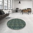 thumbnail image 4 of Ahgly Company Tapis d'Intérieur Lavable en Machine Carré Transitionnel Vert Canon, 5 Pieds Carré, 4 of 7