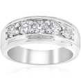 thumbnail image 1 of 1 ct Mens Diamond Five Stone Wedding Ring Platinum, 1 of 1