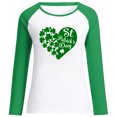 thumbnail image 4 of QIPOPIQ T-Shirts à Manches Longues pour Femmes Col Rond St. Patrick's Day T-Shirts Printemps Imprimé Trèfle T-Shirt Vert Chanceux Chemises St Patricks Day Tunique Patchwork Offres de Vacances, 4 of 5