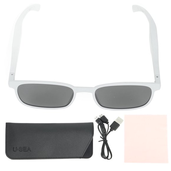 MAYUJIAA Lunettes Intelligentes X 13 Style Oreille Ouverte Lunettes Intelligentes Écouter de la Musique Appels Bluetooth 5.0 Lunettes Audio Gris Blanc HW313-21252