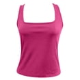 thumbnail image 3 of Hiiyo Camisole Ajustée à Encolure Carrée pour Femme, Haut d'Été Décontracté Sans Manches, Tailles M, 3 of 4