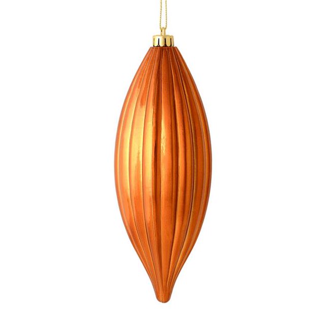 Vickerman M183288S 8 in. Copper Shiny Line Finial Ornament 4 per Bag