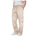 thumbnail image 2 of XZNGL Boys Sweatpants, Drawstring Waist, Multiple Pockets, Polyester Fabric, Relaxed Fit, Ankle-Length Jogger Style, for Daily Wear and Outdoor Activities, 2 of 9