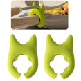 thumbnail image 1 of 1PC Spoon And Lid Rest 2 PCS Spoon Pot Pan Holder Spatula Bracket Clips Heat Resistance Non Slip Silicone Pot Spoon Holder Pot Clip Holder Fun Cartoon Spoon Rest For Pot Kitchen Gadget Green, 1 of 8