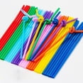 thumbnail image 1 of 50Pcs Multi-Shaped Pegeant Plastic Drinking Straws Wedding Birthday Party, 1 of 9