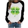 thumbnail image 1 of QIPOPIQ T-Shirts à Manches Longues à Col Rond pour Femmes T-Shirts de la Saint-Patrick T-Shirts Amples pour Dames T-Shirt Imprimé Shamrock T-Shirt Vert Porte-Bonheur Haut T-Shirt à Col Rond T-Shirts de la Saint-Patrick Offres, 1 of 4