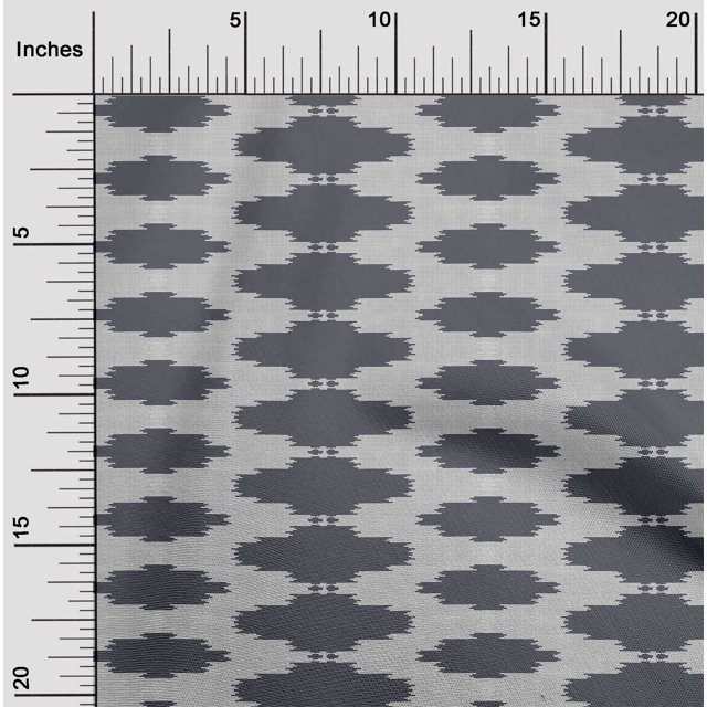 oneOone Cotton Poplin Fabric Plus Sign Kasuri Printed Craft Fabric BTY 42 Inch Wide