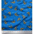 thumbnail image 1 of Soimoi Polyester Crepe Fabric Circle,Dot & Prawns Ocean Printed Fabric 1 Yard 52 Inch Wide, 1 of 3