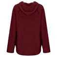 thumbnail image 4 of TIMIFIS Womens Hooded Button Collar Drawstring Hoodies Pullover Sweatshirts Casual Long Sleeve Tops Shirts with PocketsFall, 4 of 6