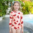 thumbnail image 2 of DecSea Baby Girls Cute One Piece Swimsuit UPF 50+ Floral Print Zipper Long Sleeve Ruffled Swimwear Bathing Suit, 2 of 9