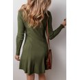 thumbnail image 3 of a.Jesdani Vibrant Guac Green Ribbed Square Neck Top, Long Sleeve, 3 of 8