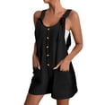thumbnail image 2 of Kcodviy Short Rompers for Women Tight Romper Summer Casual Button Rompers Romper Overalls Jumpsuit Shorts Button Yoga Jumpsuit Rompers, 2 of 5